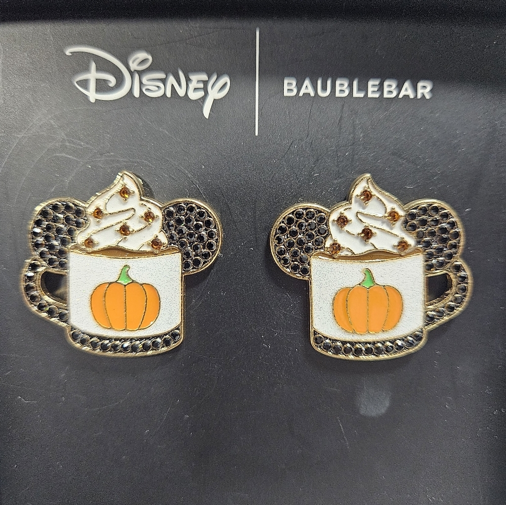 Disney x BaubleBar Mickey Pumpkin Spice Latte Earrings NEW | Fall | Halloween